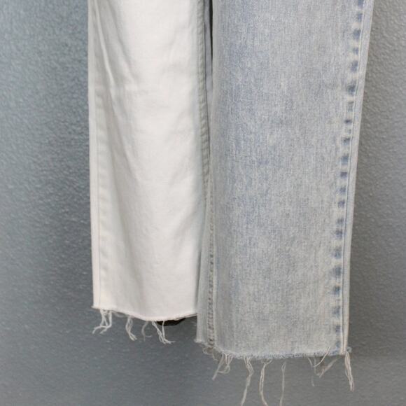 Two Tone White and Light Blue  Denim Jeans Juniors Size 13 - Picture 2 of 6